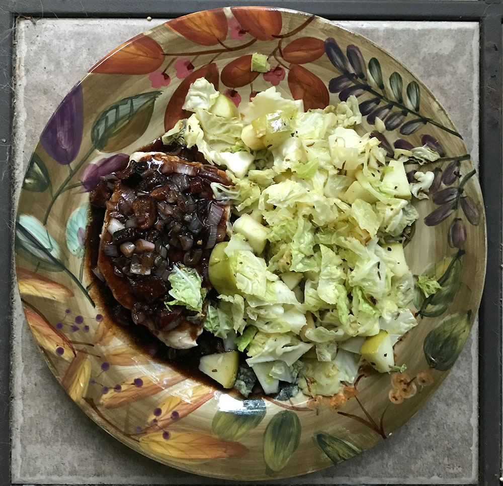 Pork chops and cabbage